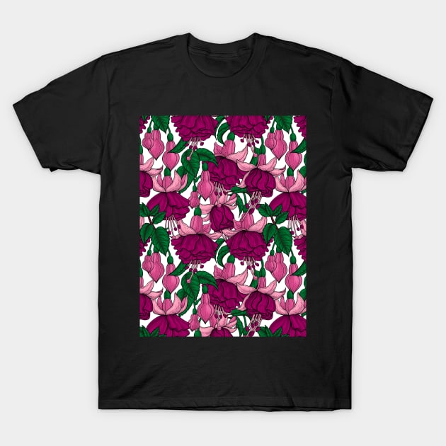 Fuchsia on white T-Shirt by katerinamk